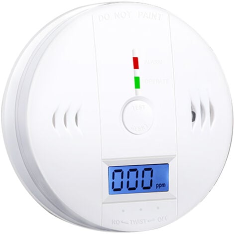 Détecteur d'alarme de monoxyde de carbone Détecteur d'alarme CO alimenté par batterie avec écran LCD Avertissement vocal