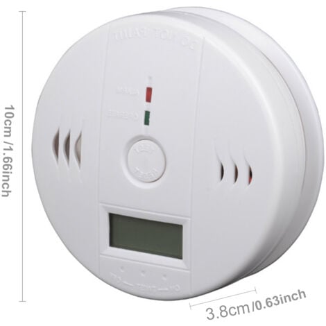 Détecteur d'alarme de monoxyde de carbone Détecteur d'alarme CO alimenté par batterie avec écran LCD Avertissement vocal