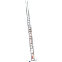 Echelle coulissante à corde professionnelle 3 plans 3x14 échelons 10m en alu Hailo Trio