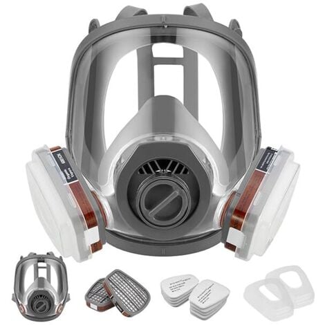Masque de volume réutilisable avec filtre pour la protection contre les vapeurs et les particules Masque à gaz anti-poussière pour peintures, vernis, travaux de menuiserie, agriculture--TRIMEC