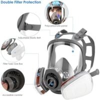Masque de volume réutilisable avec filtre pour la protection contre les vapeurs et les particules Masque à gaz anti-poussière pour peintures, vernis, travaux de menuiserie, agriculture--TRIMEC