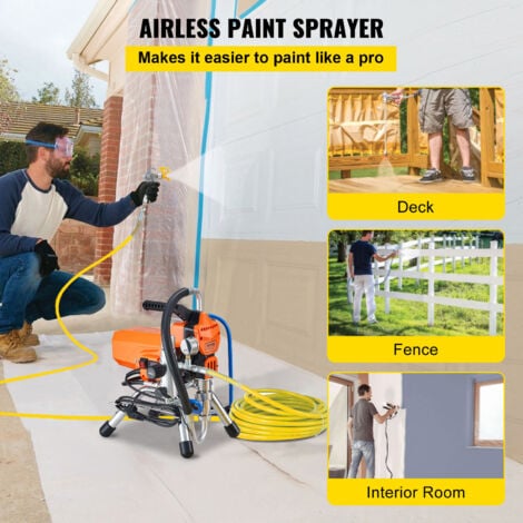 Pulverisateur sans Air avec Tuyau Haute Pression, Pistolet de Peinture Murale 2200 W, 3000 PSI, 2 L/min, Moteur sans Balais Inclus, pour Peinture Interieure Exterieure