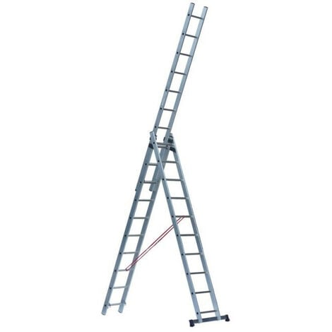 Escalux - Echelle transformable en Aluminium semi-prof 3 x 10 Haut travail 7.48 m - Escalux TR3