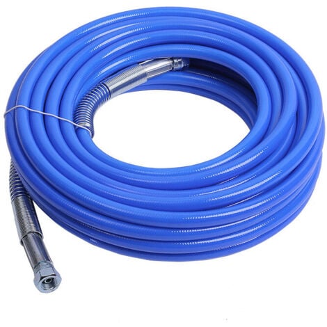 Tuyau de pulvérisation Graco Airless de 15 m x 1/4 pouce - Pour pulvérisateur de peinture Graco 4300 PSI - Couleur bleue.