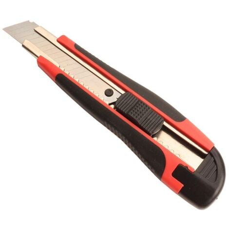 Cutter 18mm Ergonomique Rouge et Noir Rouge / Noir